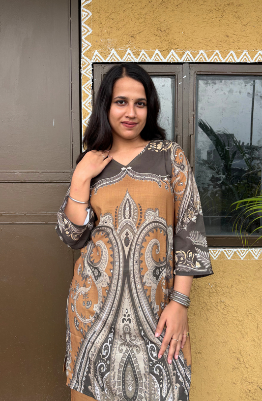 Mustard Loom Festive Kurta Set