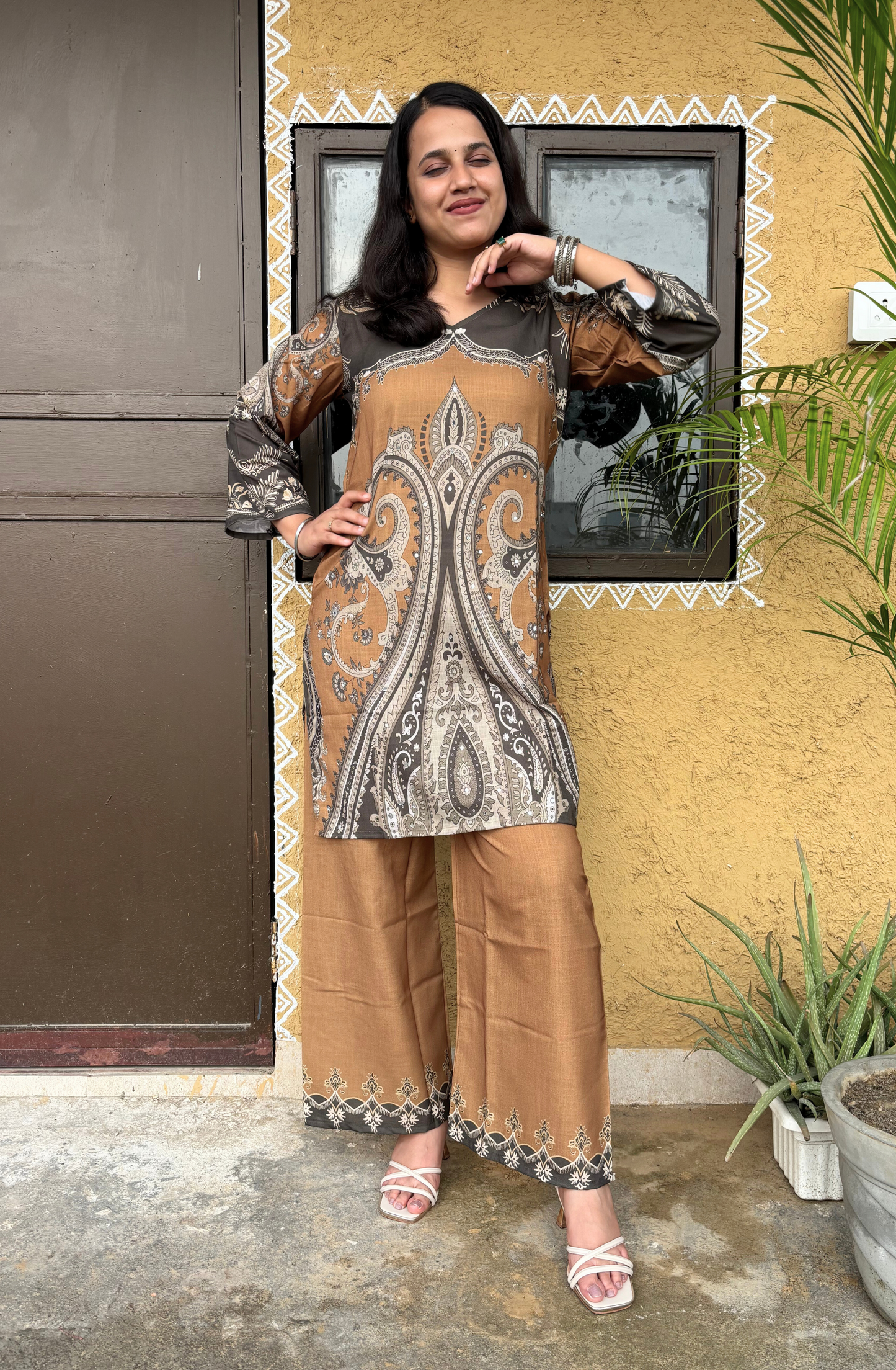 Mustard Loom Festive Kurta Set