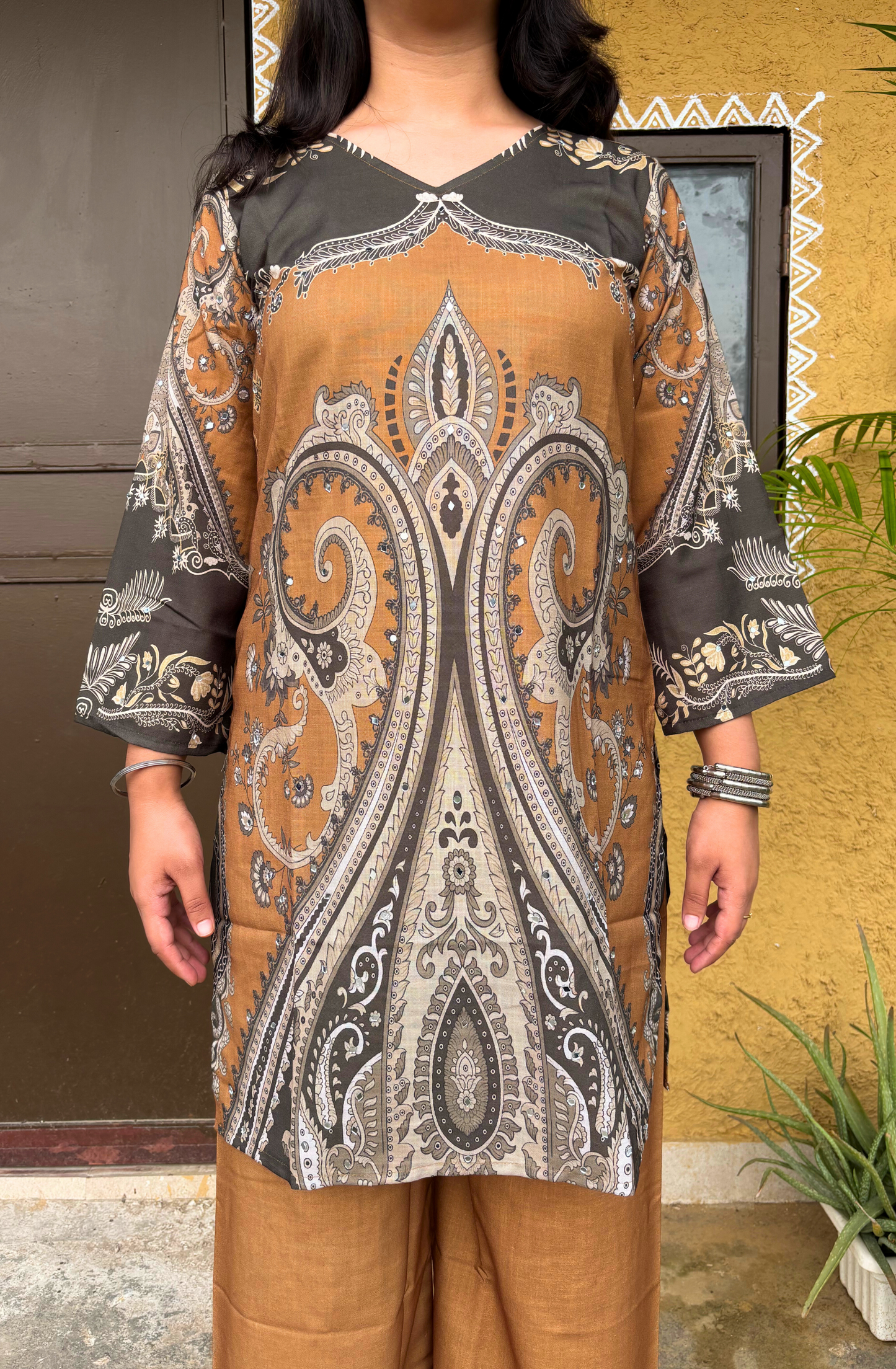 Mustard Loom Festive Kurta Set