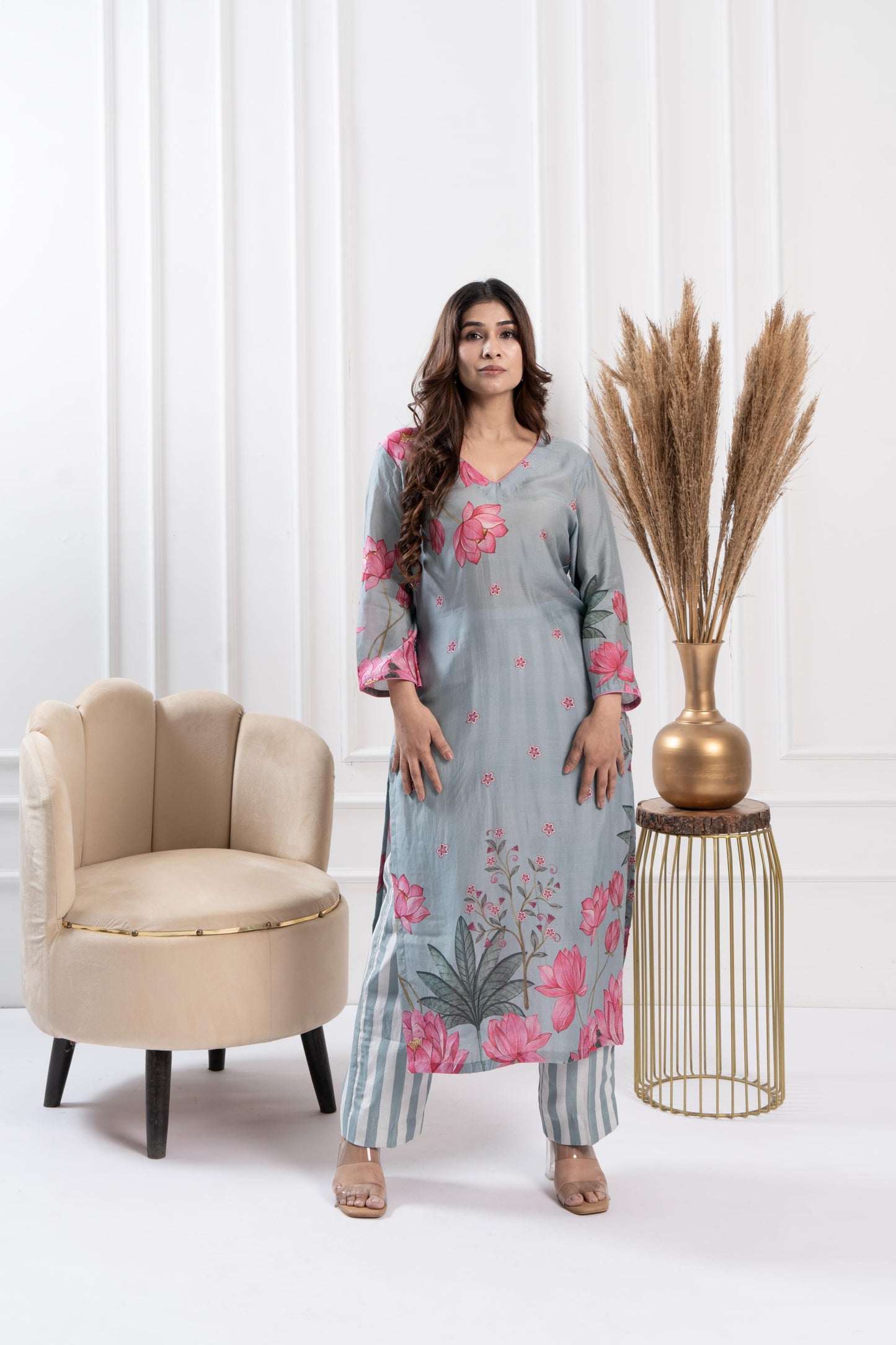 Mint Placement Kurta Set