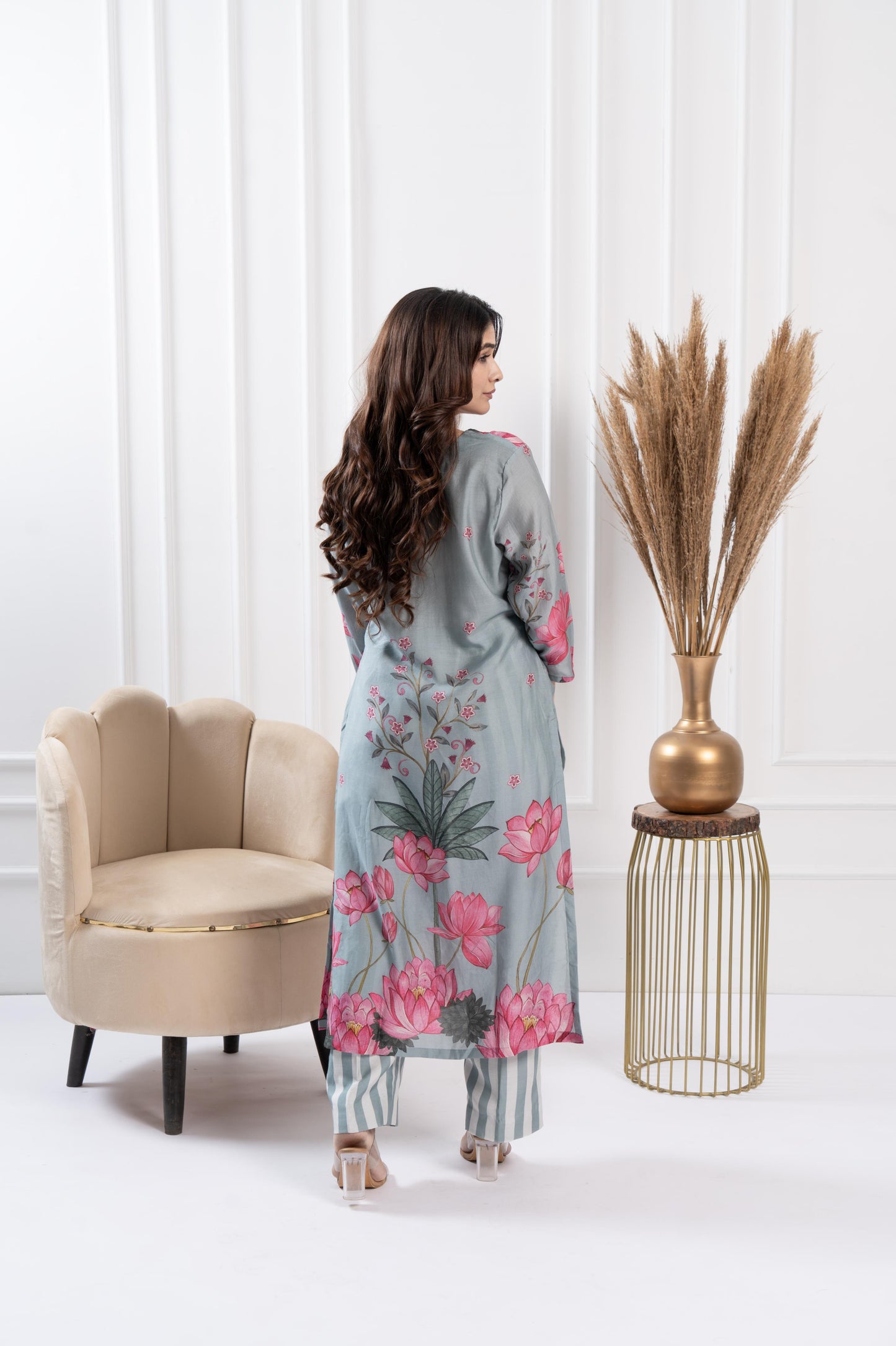 Mint Placement Kurta Set