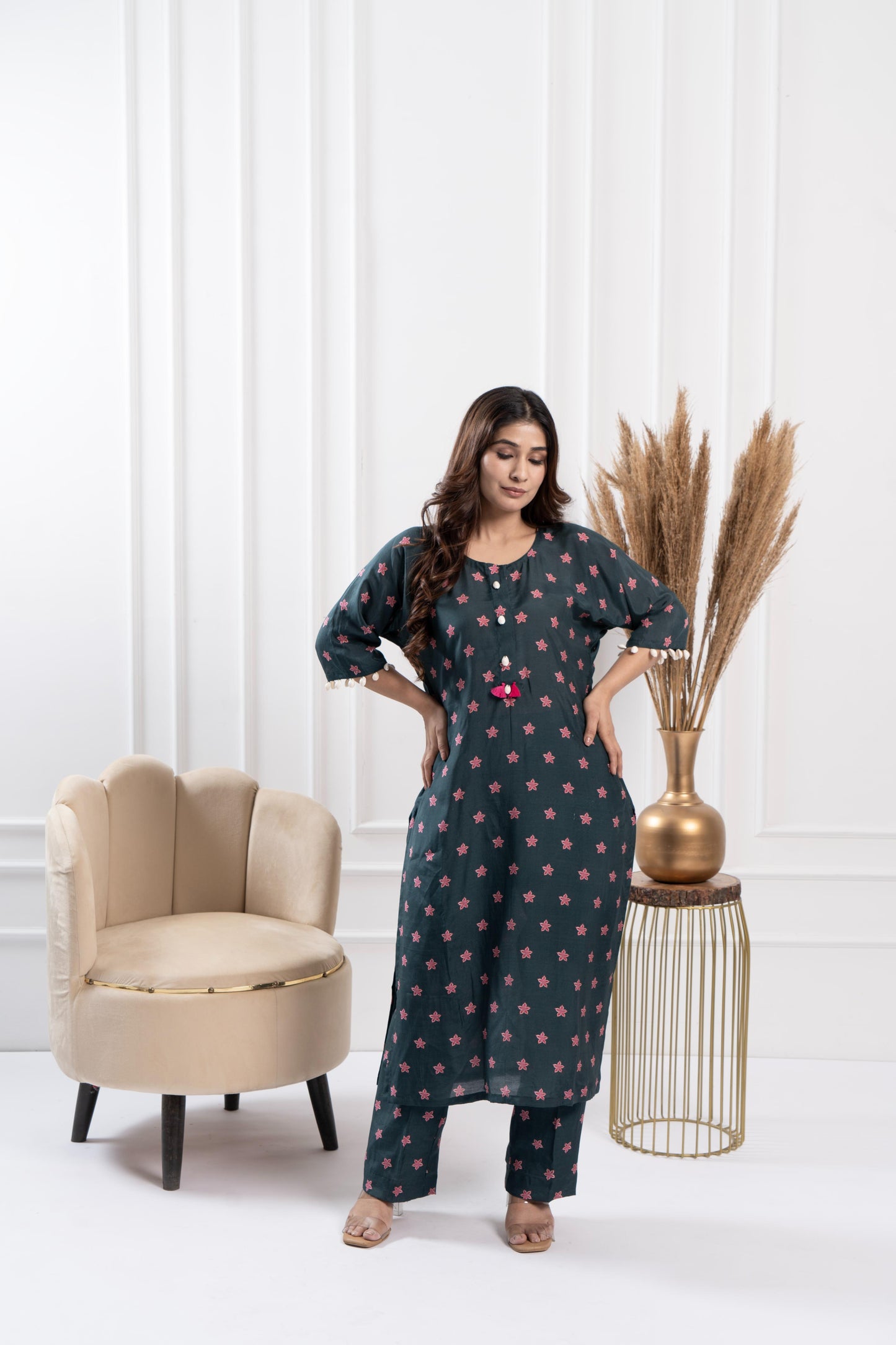 Moss Kaftan Kurta Set