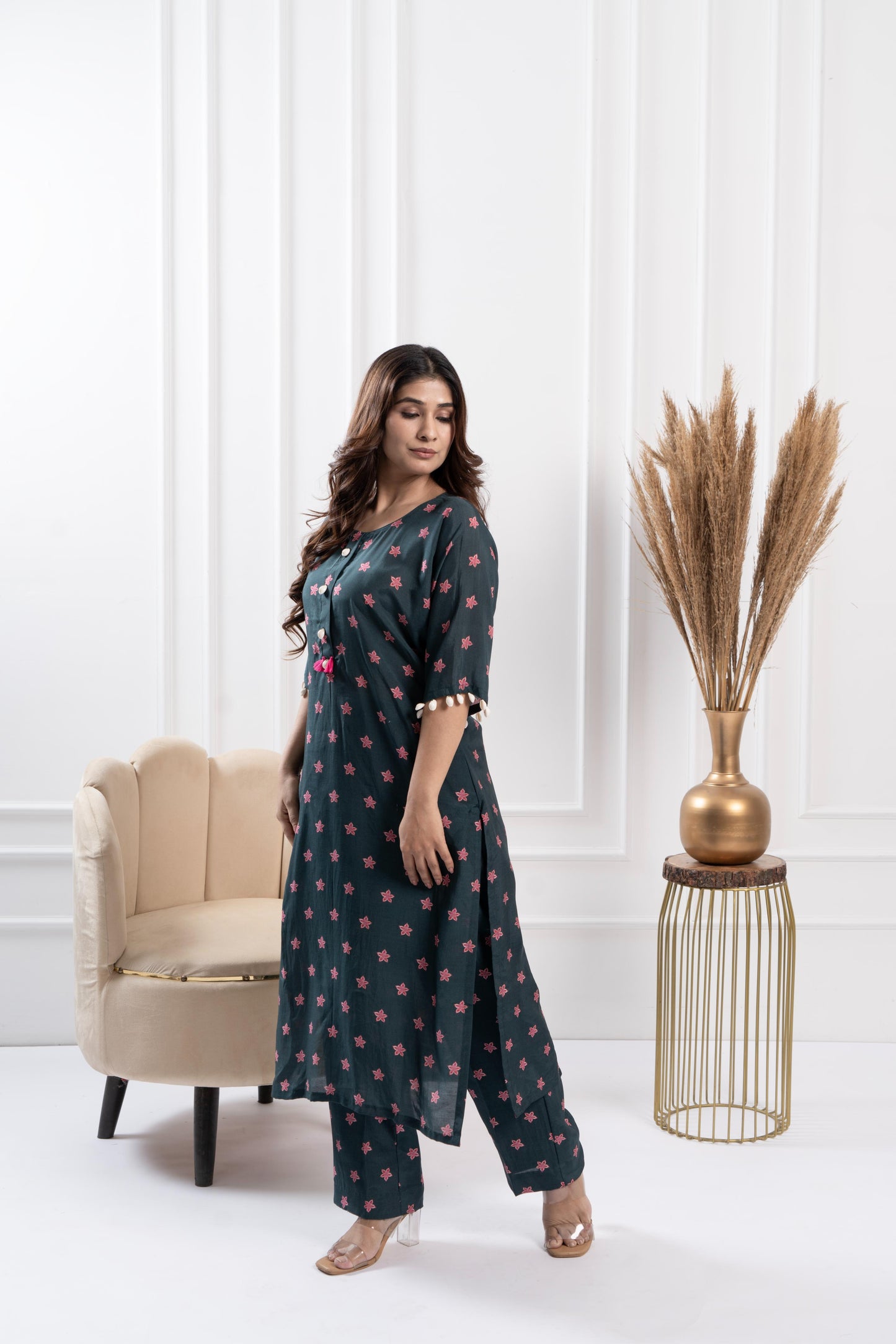 Moss Kaftan Kurta Set