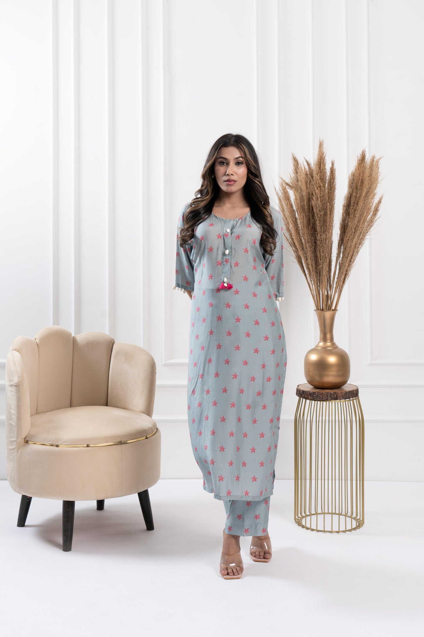 Mint Kaftan Kurta Set