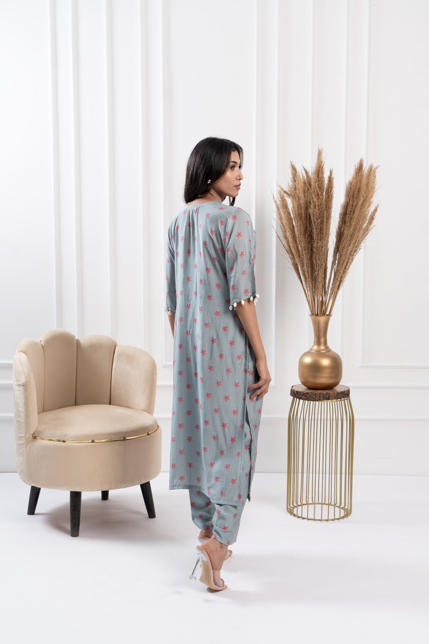 Mint Kaftan Kurta Set
