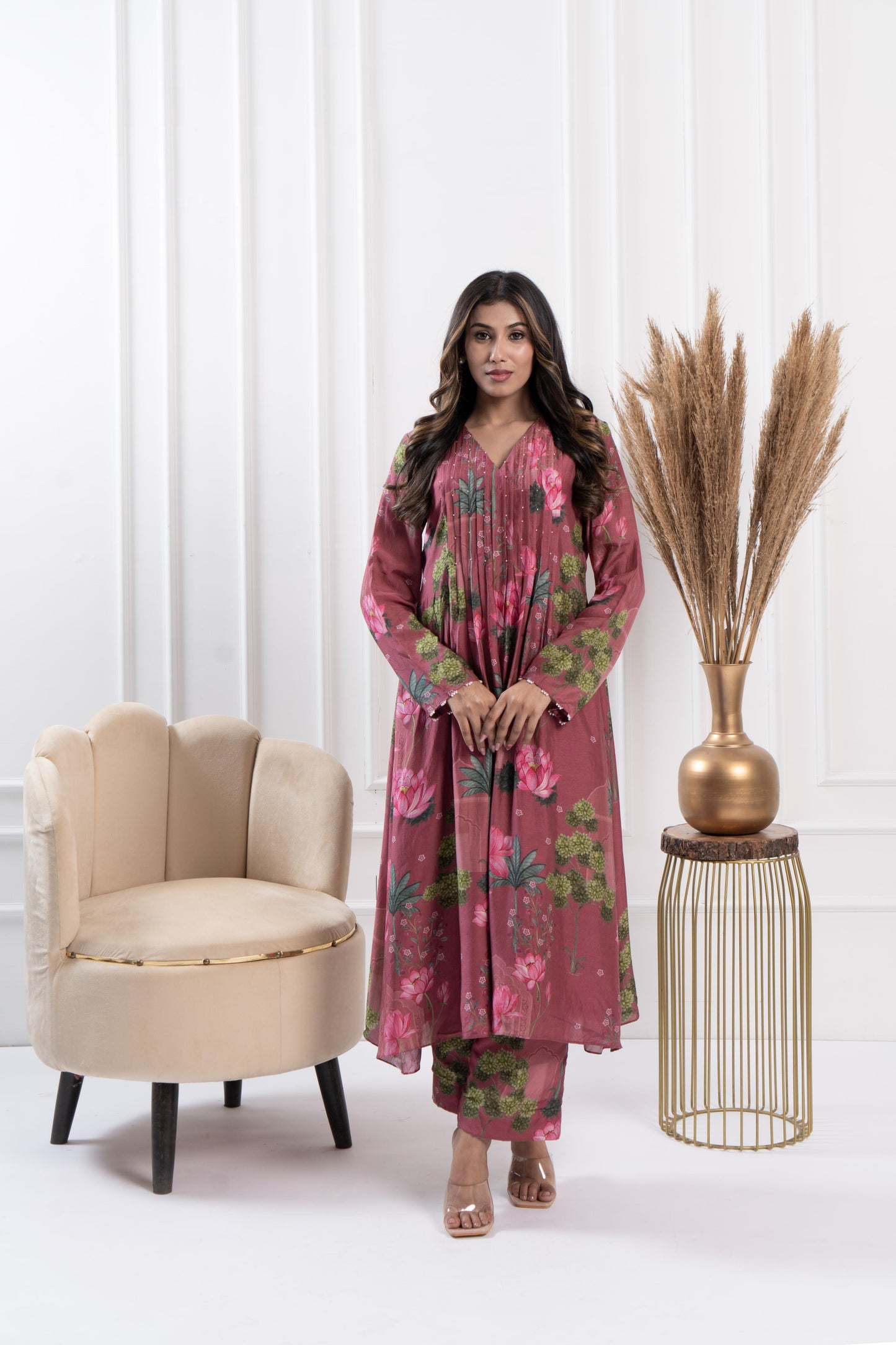 Dusk Pintuck Kurta Set