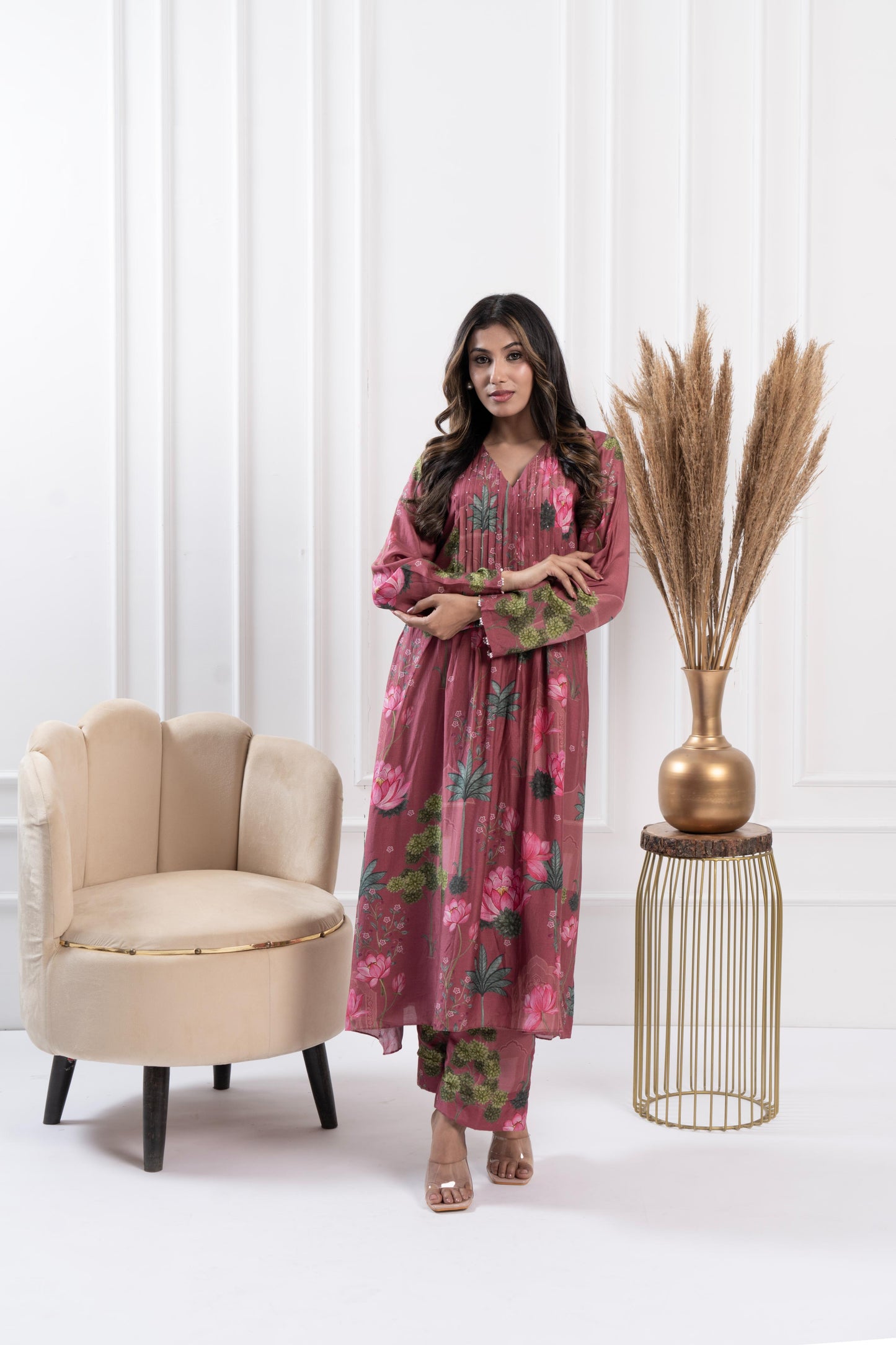 Dusk Pintuck Kurta Set