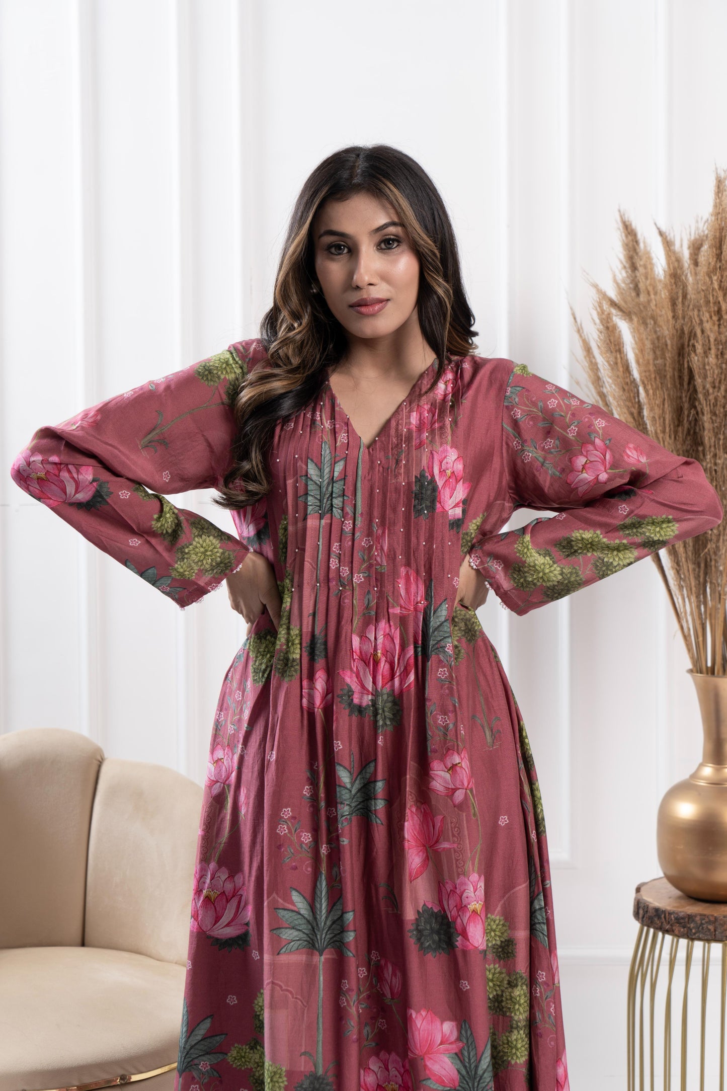 Dusk Pintuck Kurta Set