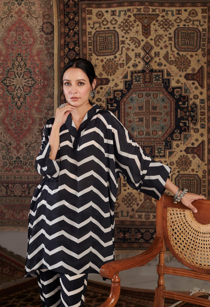 Gulzar Black Printed Co-ord Set