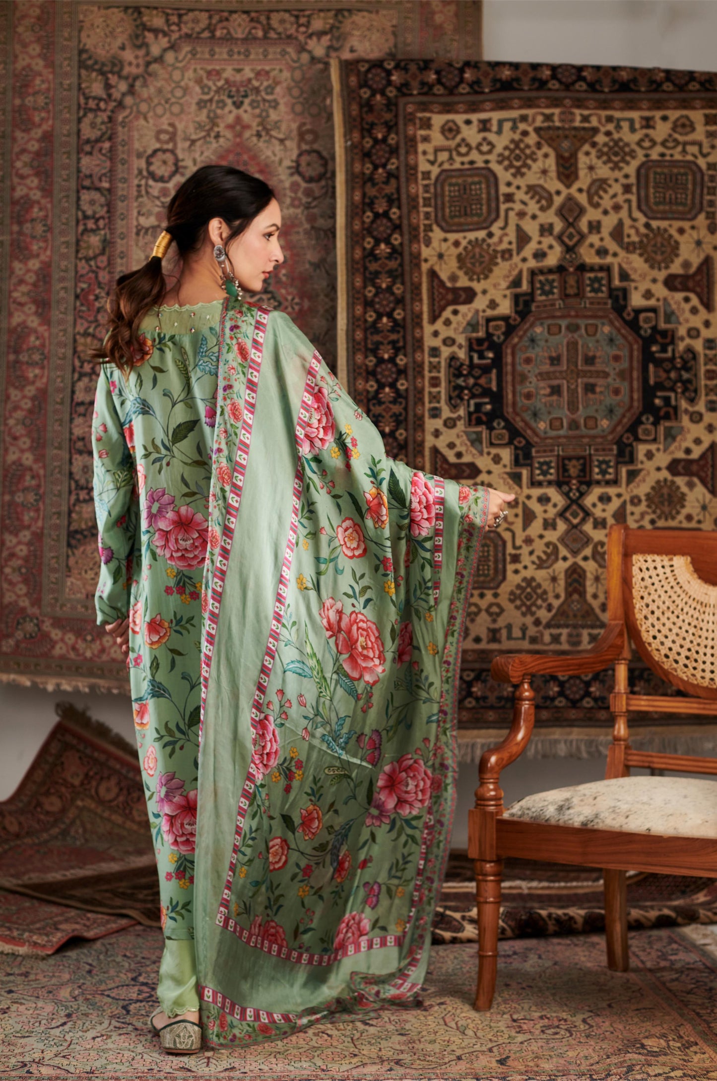 Gulzar Mint Green Kurta Set
