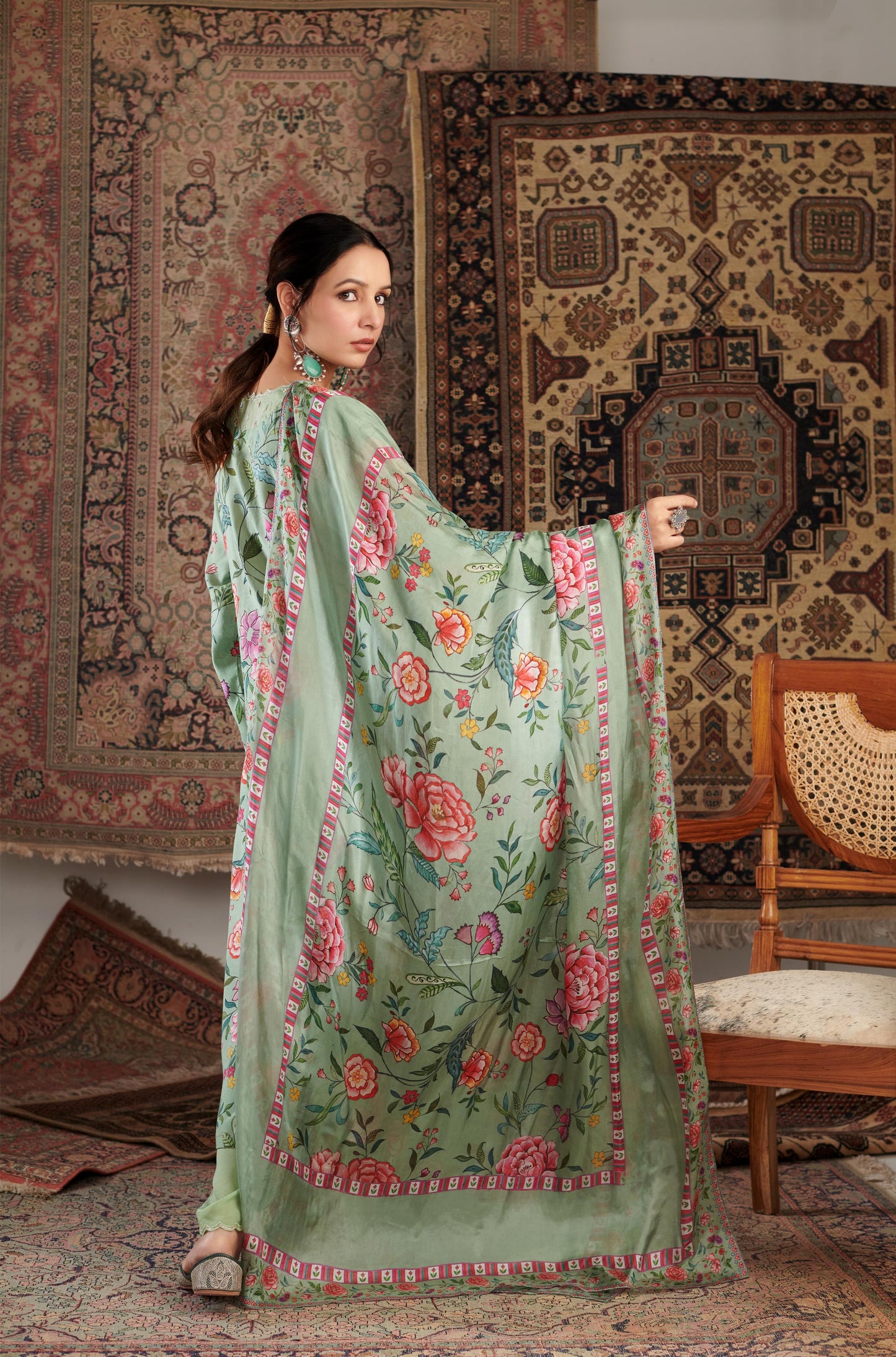 Gulzar Mint Green Kurta Set