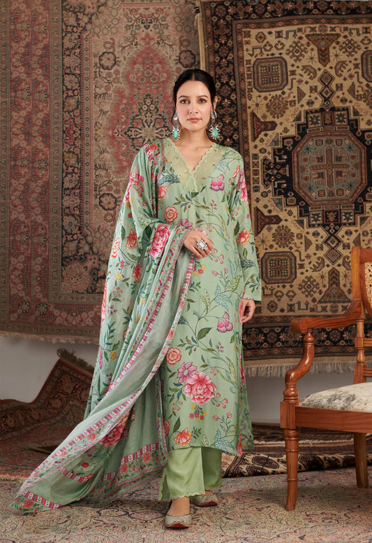 Gulzar Mint Green Kurta Set