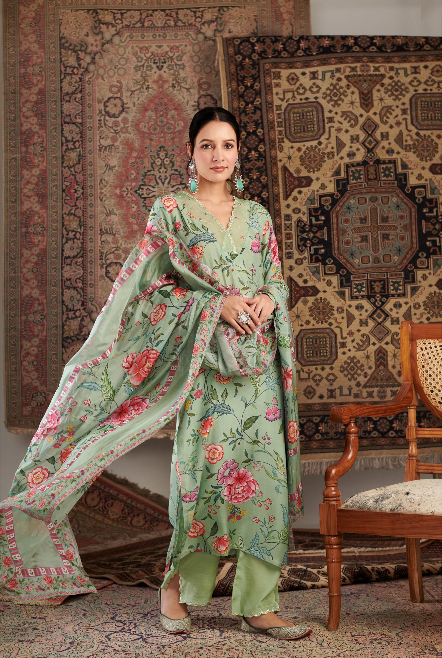 Gulzar Mint Green Kurta Set