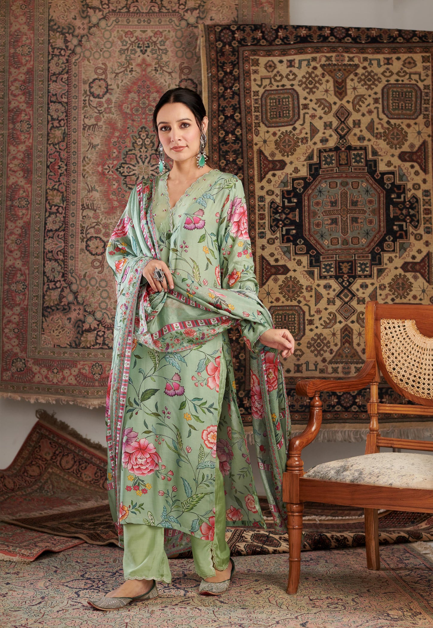 Gulzar Mint Green Kurta Set