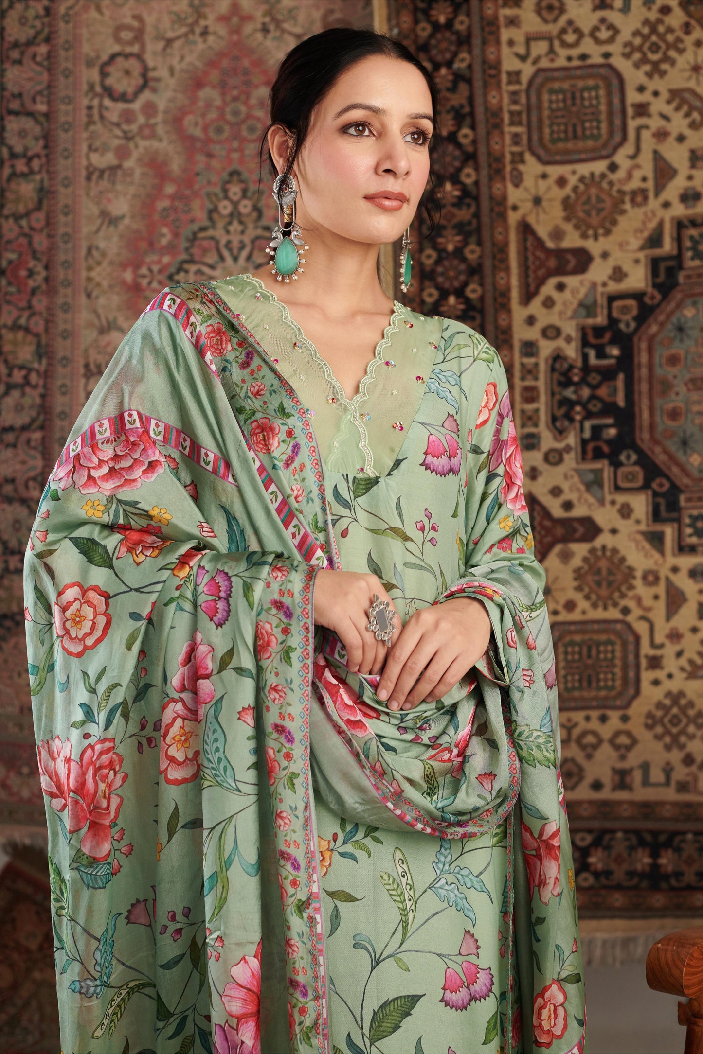 Gulzar Mint Green Kurta Set