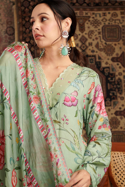 Gulzar Mint Green Kurta Set