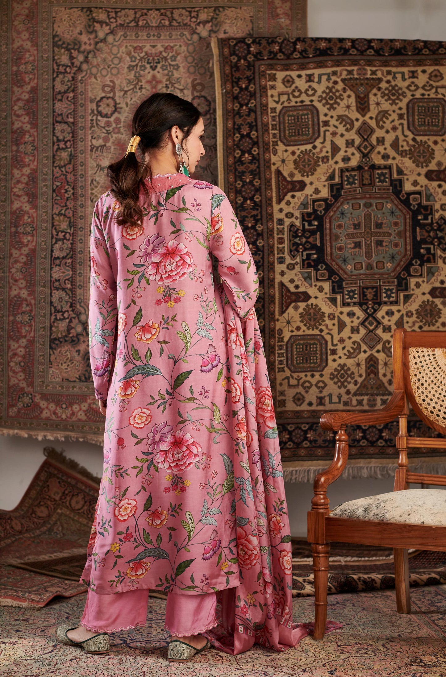 Gulzar Old Rose Kurta Set