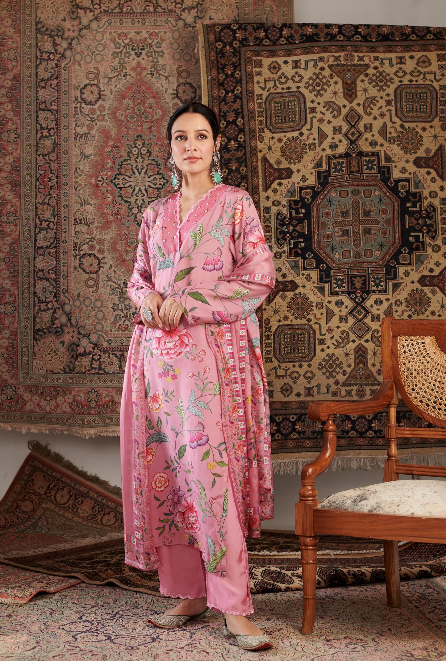 Gulzar Old Rose Kurta Set