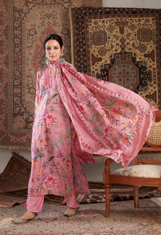 Gulzar Old Rose Kurta Set