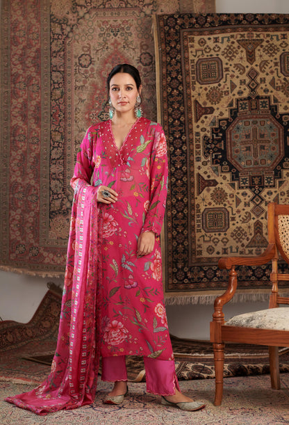 Gulzar Hot Pink Kurta Set