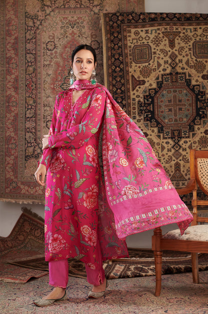Gulzar Hot Pink Kurta Set