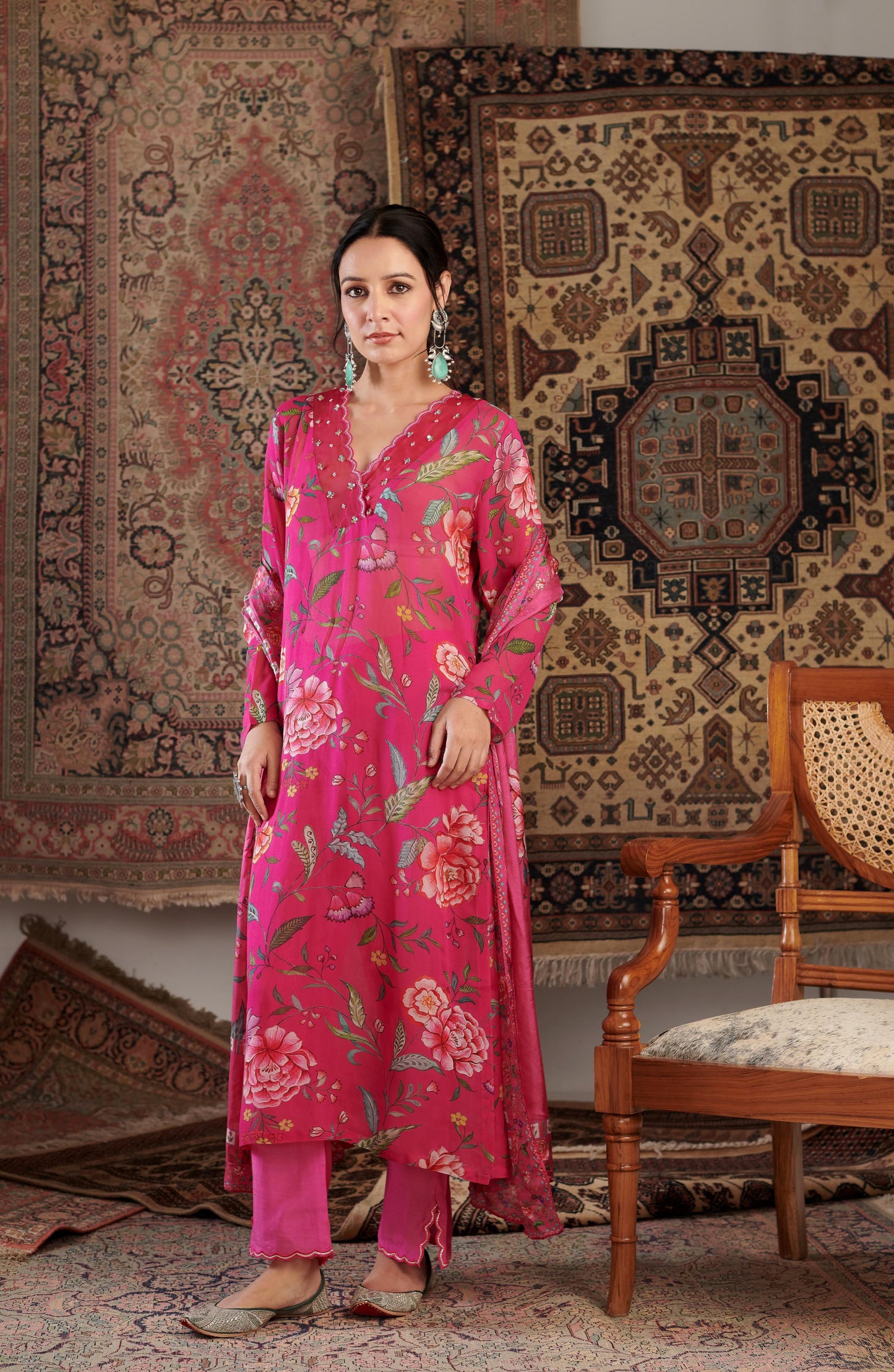 Gulzar Hot Pink Kurta Set