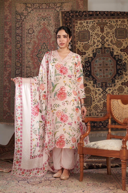 Gulzar Ivory Kurta Set