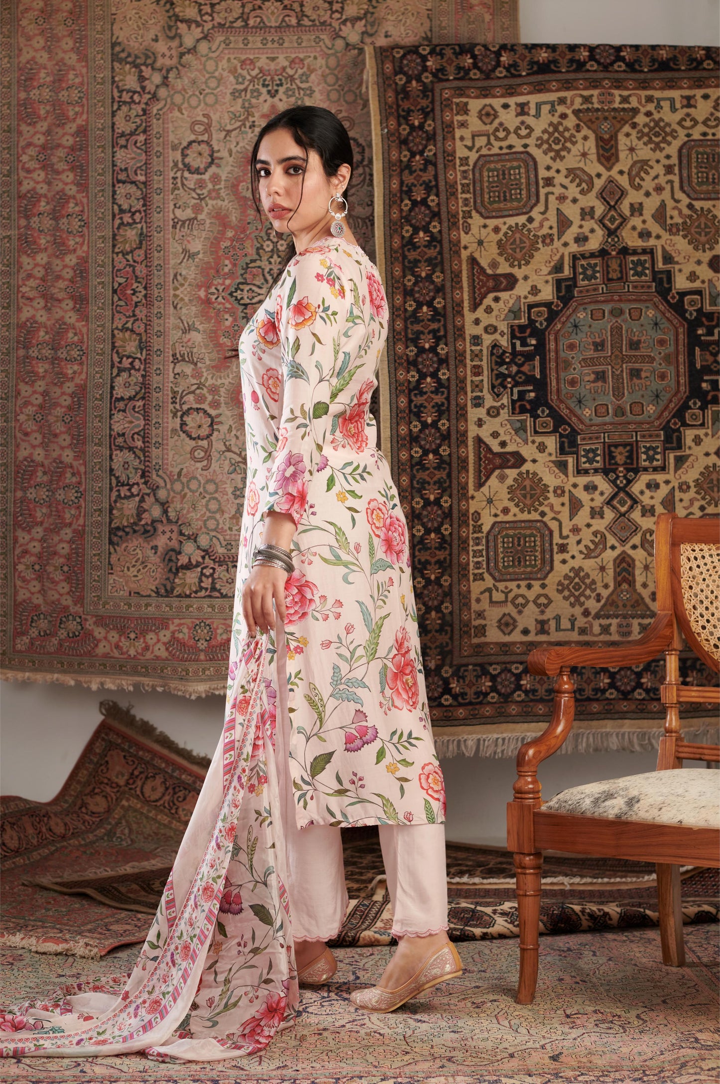 Gulzar Ivory Kurta Set