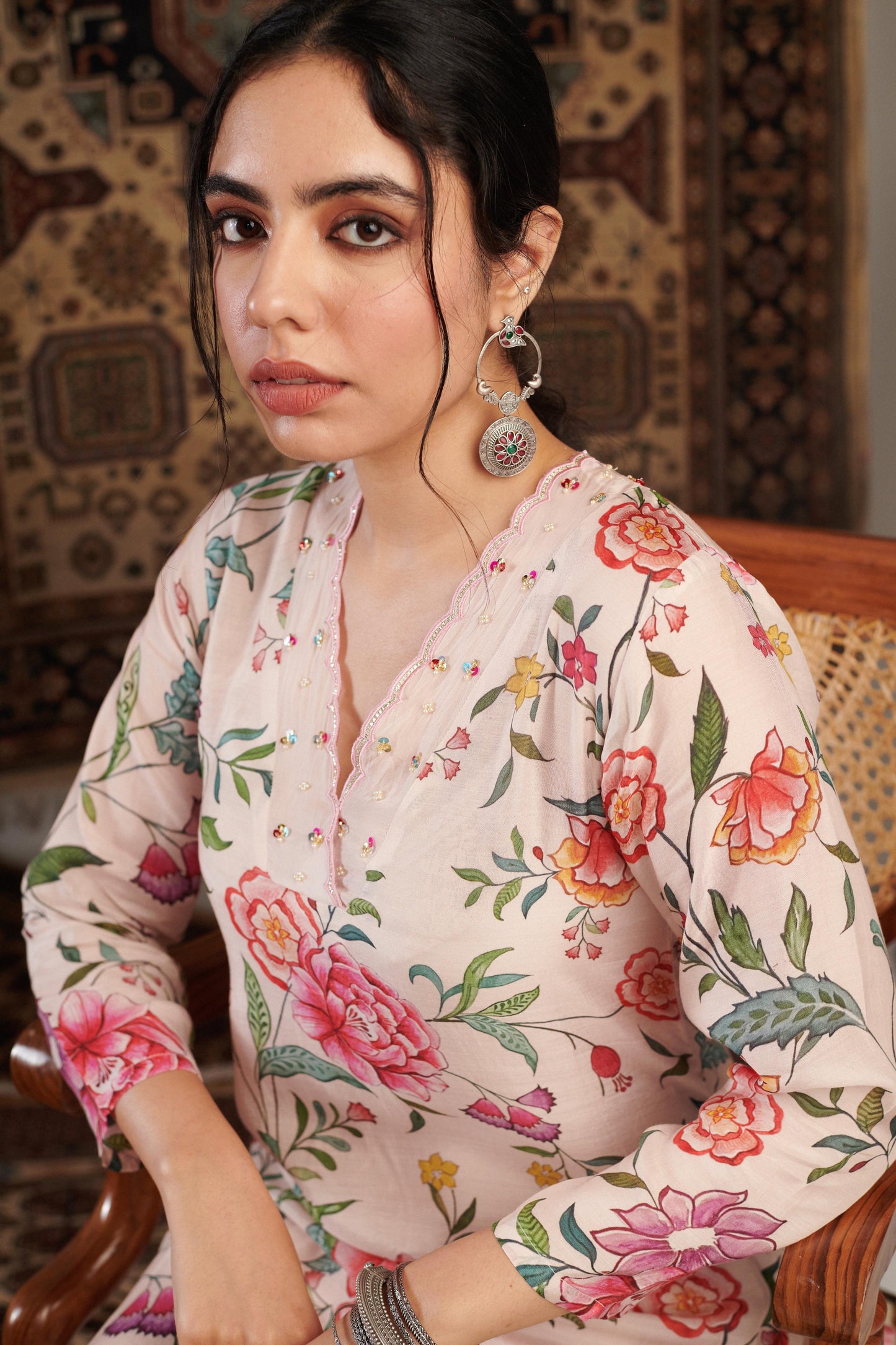 Gulzar Ivory Kurta Set