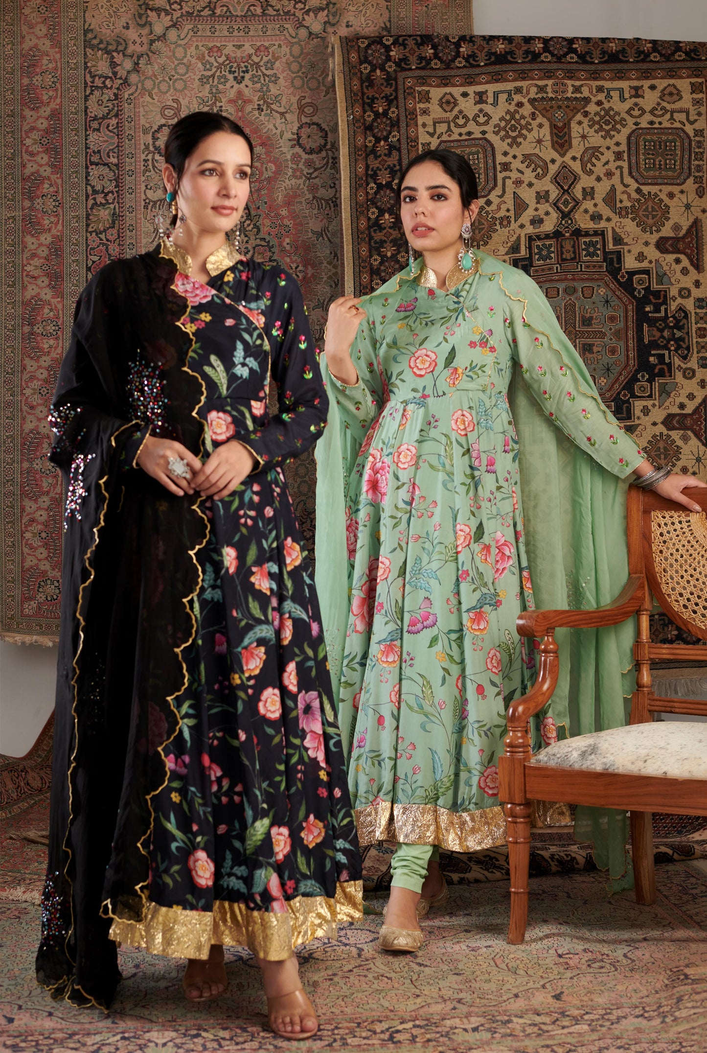 Gulzar Black Anarkali Set