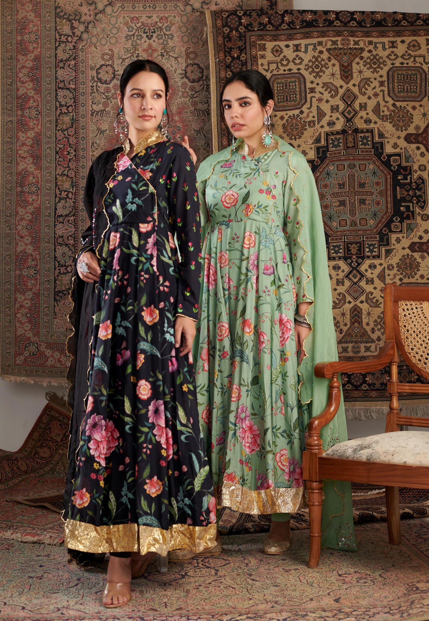 Gulzar Black Anarkali Set