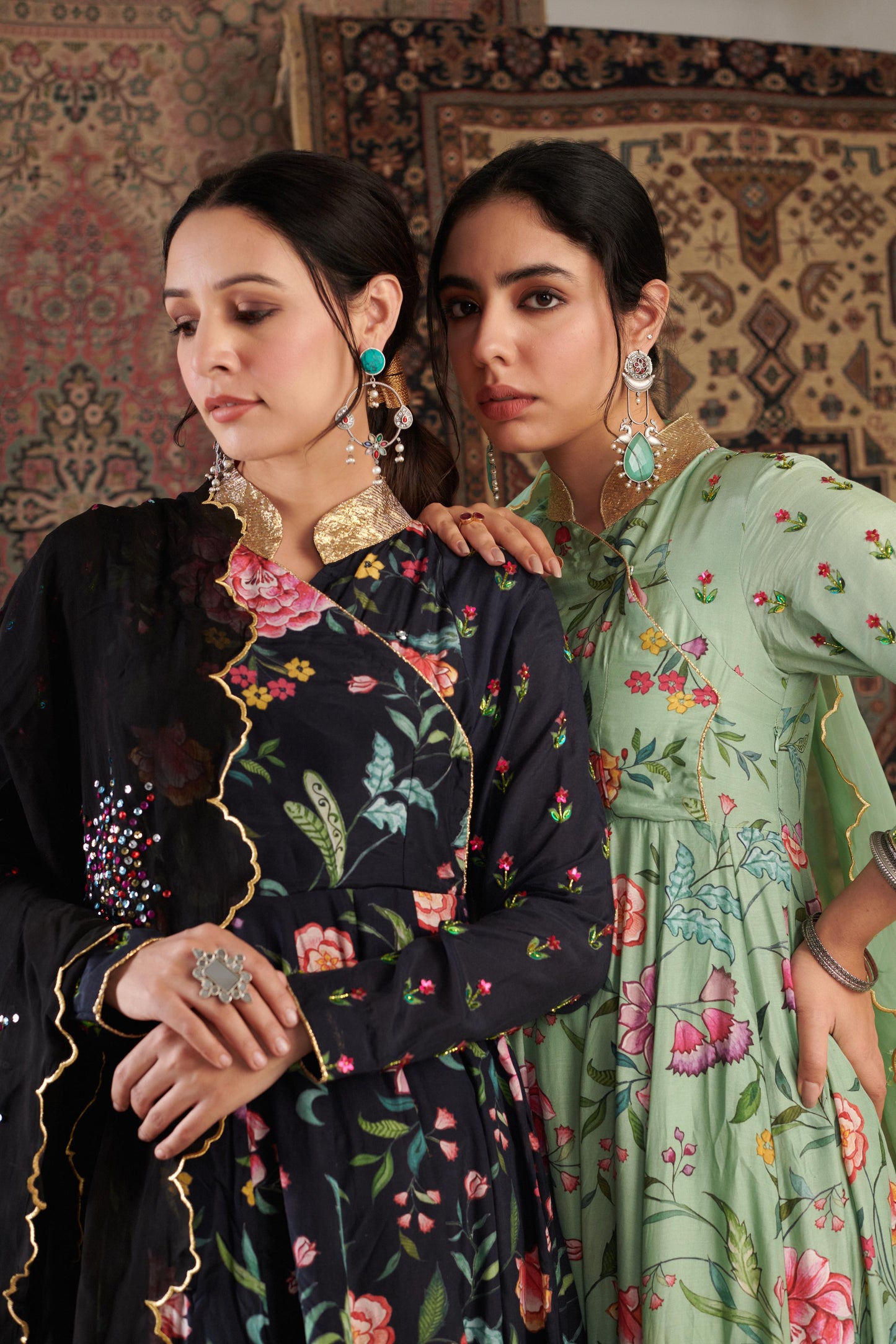 Gulzar Mint Green Anarkali Set