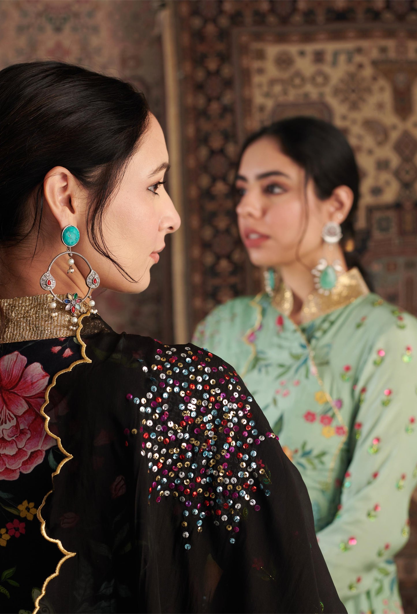 Gulzar Black Anarkali Set