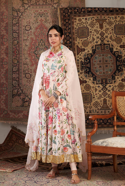 Gulzar Ivory Anarkali Set