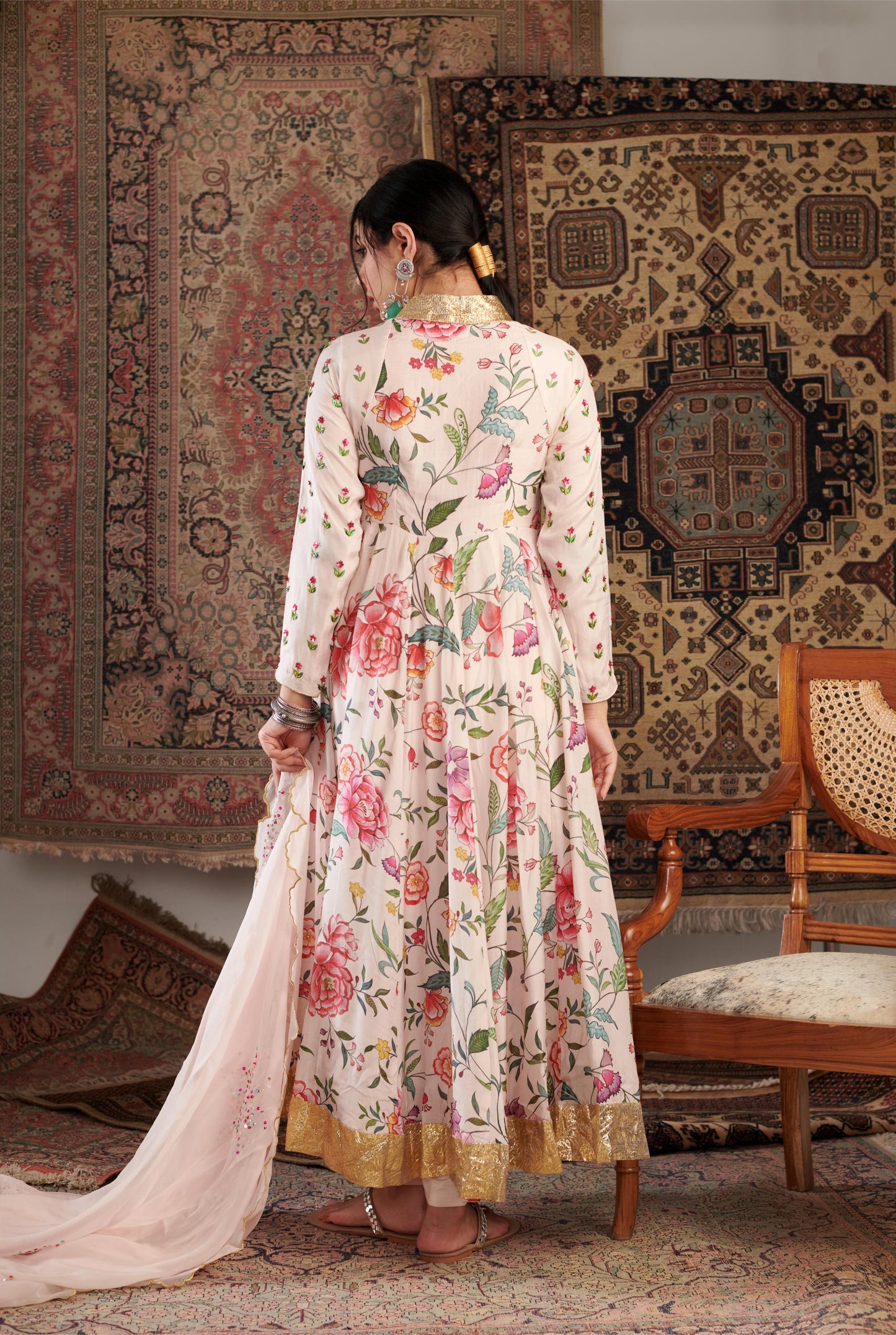 Gulzar Ivory Anarkali Set