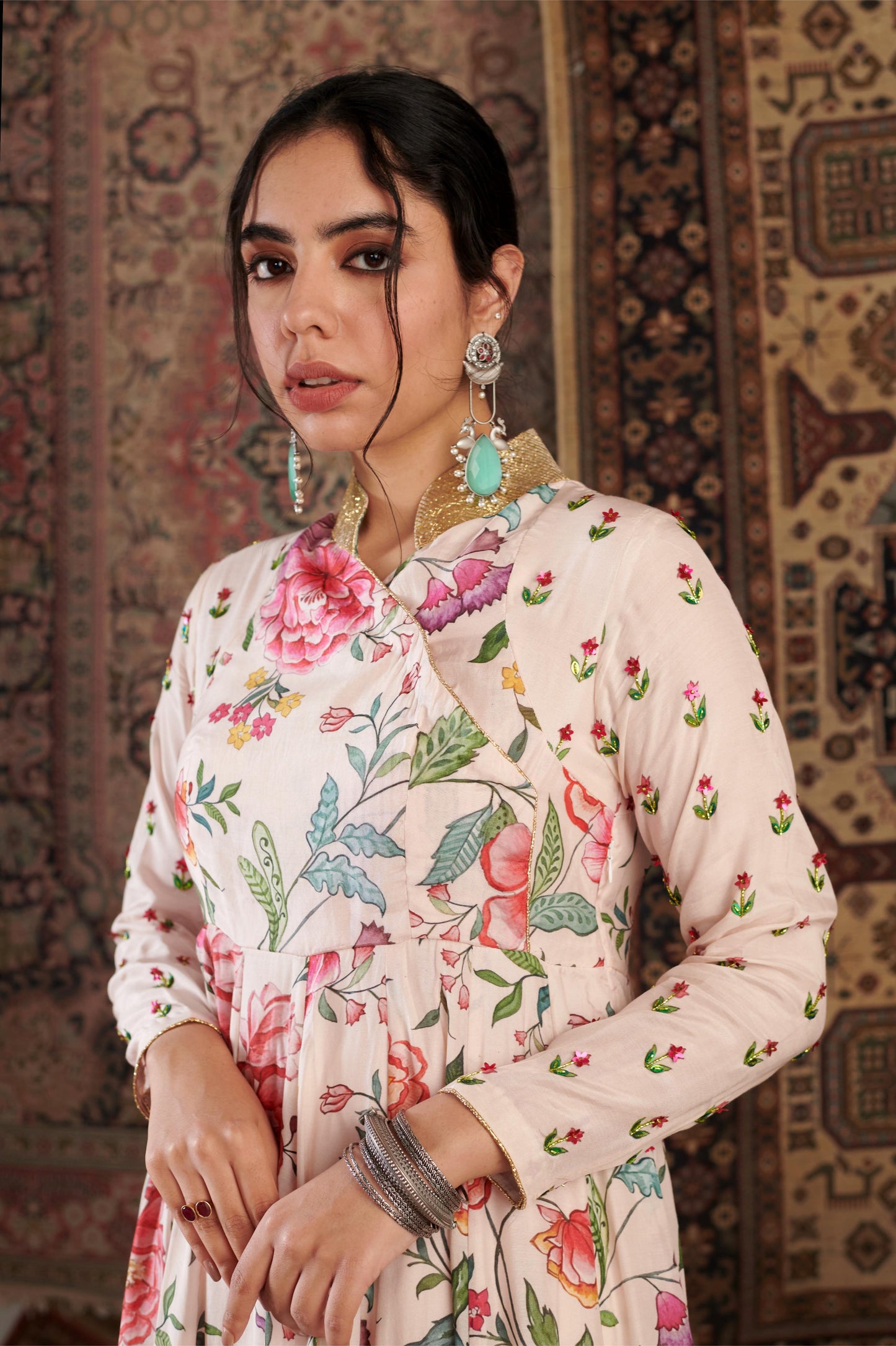 Gulzar Ivory Anarkali Set