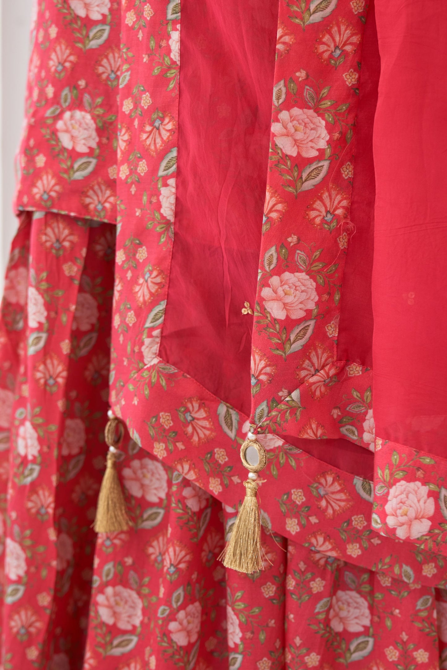 Ikaya Hot Pink Embroidered Sharara Set