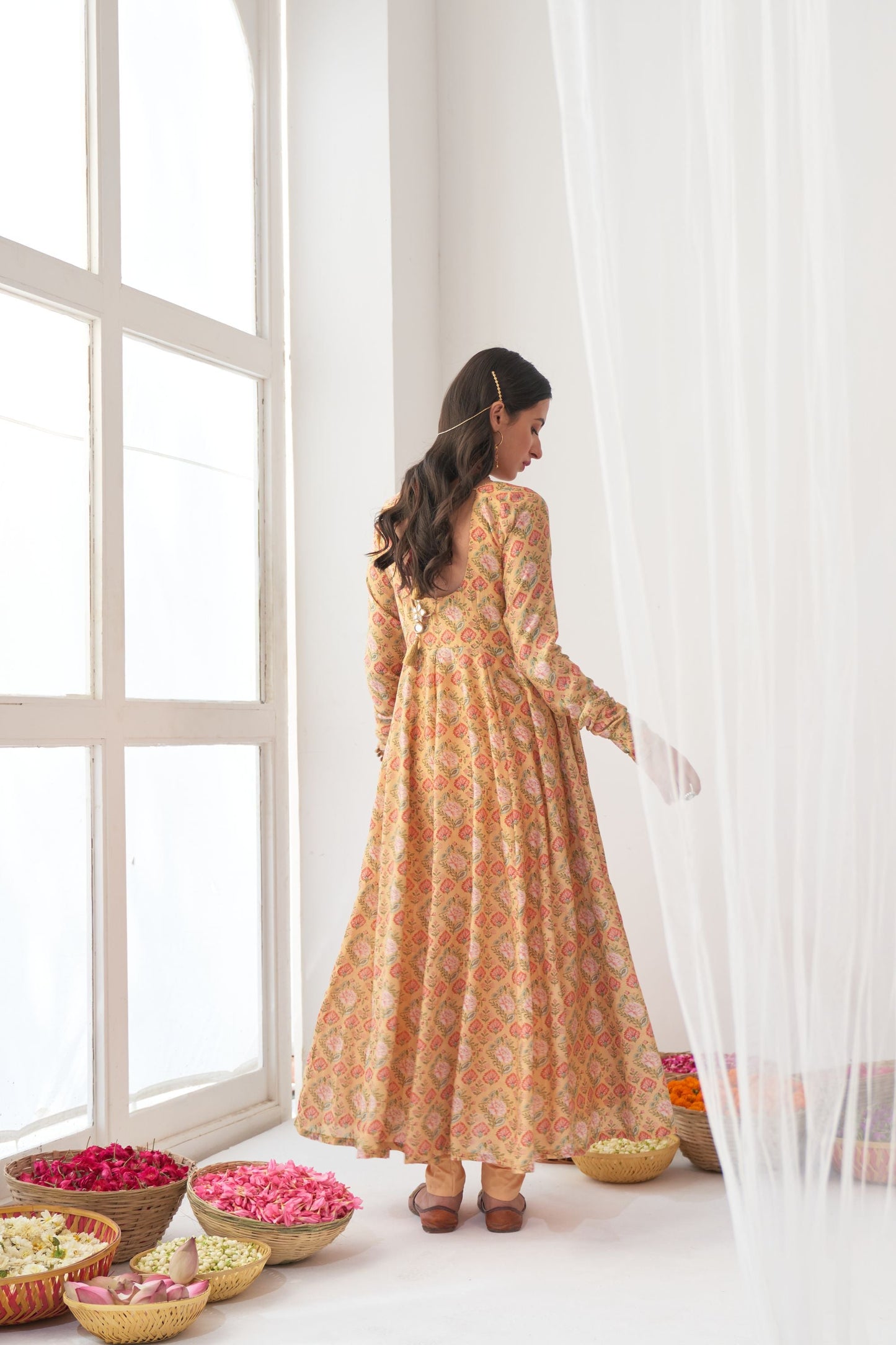 Ikaya Yellow Embroidered Anarkali Set