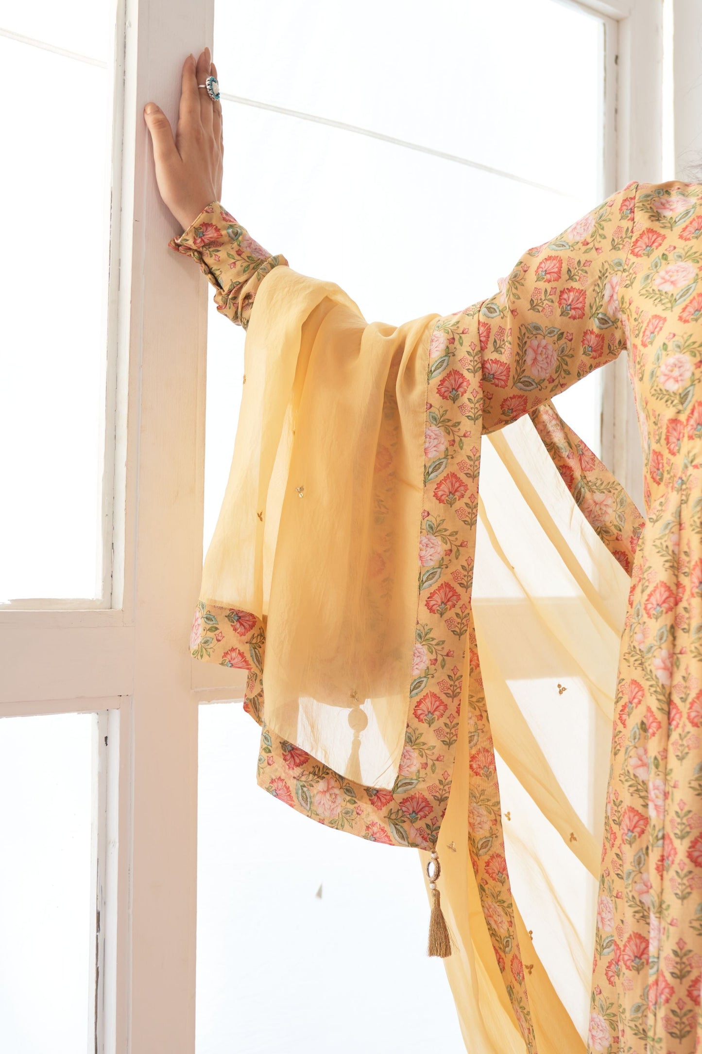 Ikaya Yellow Embroidered Anarkali Set