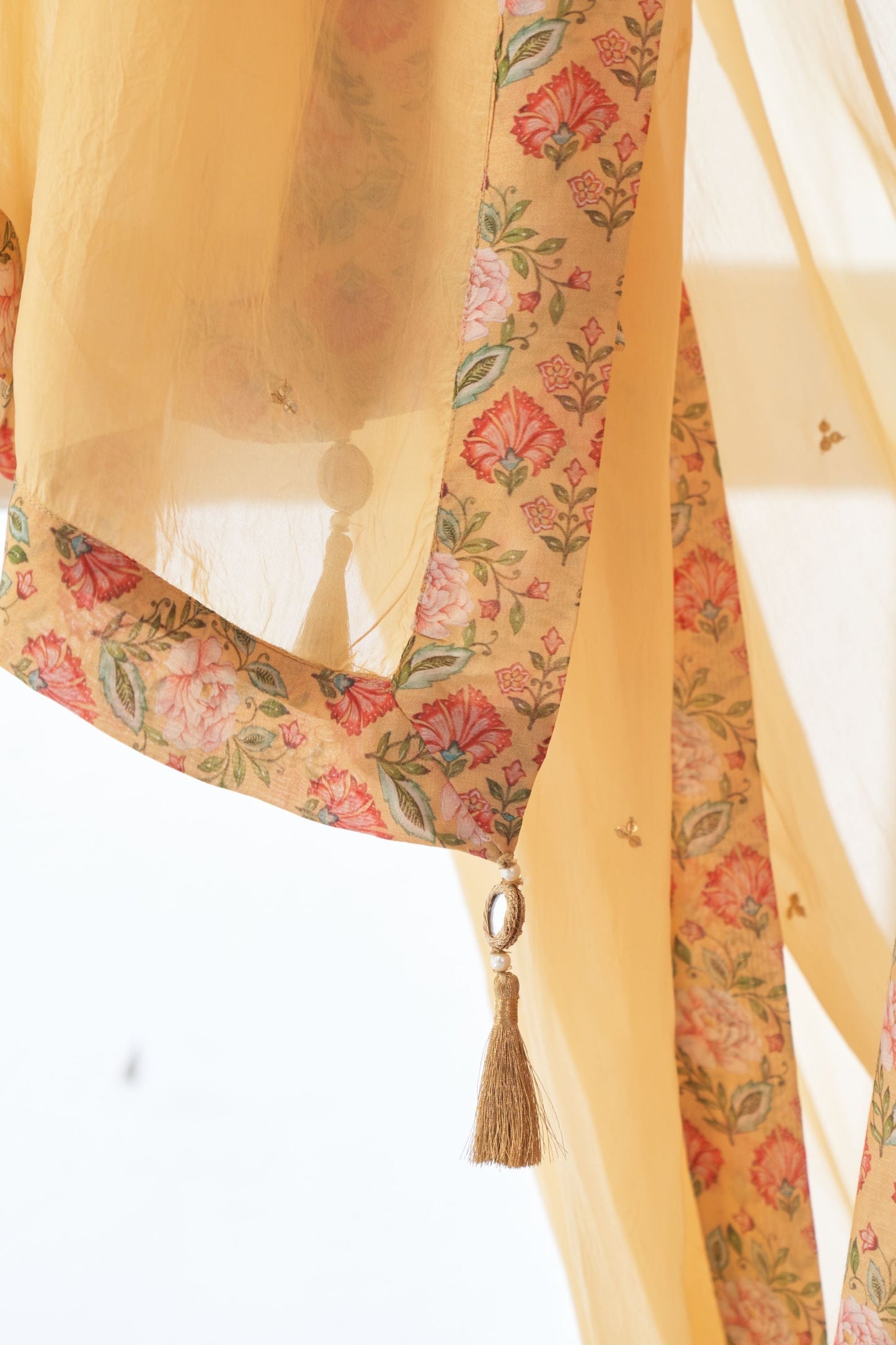 Ikaya Yellow Embroidered Sharara Set