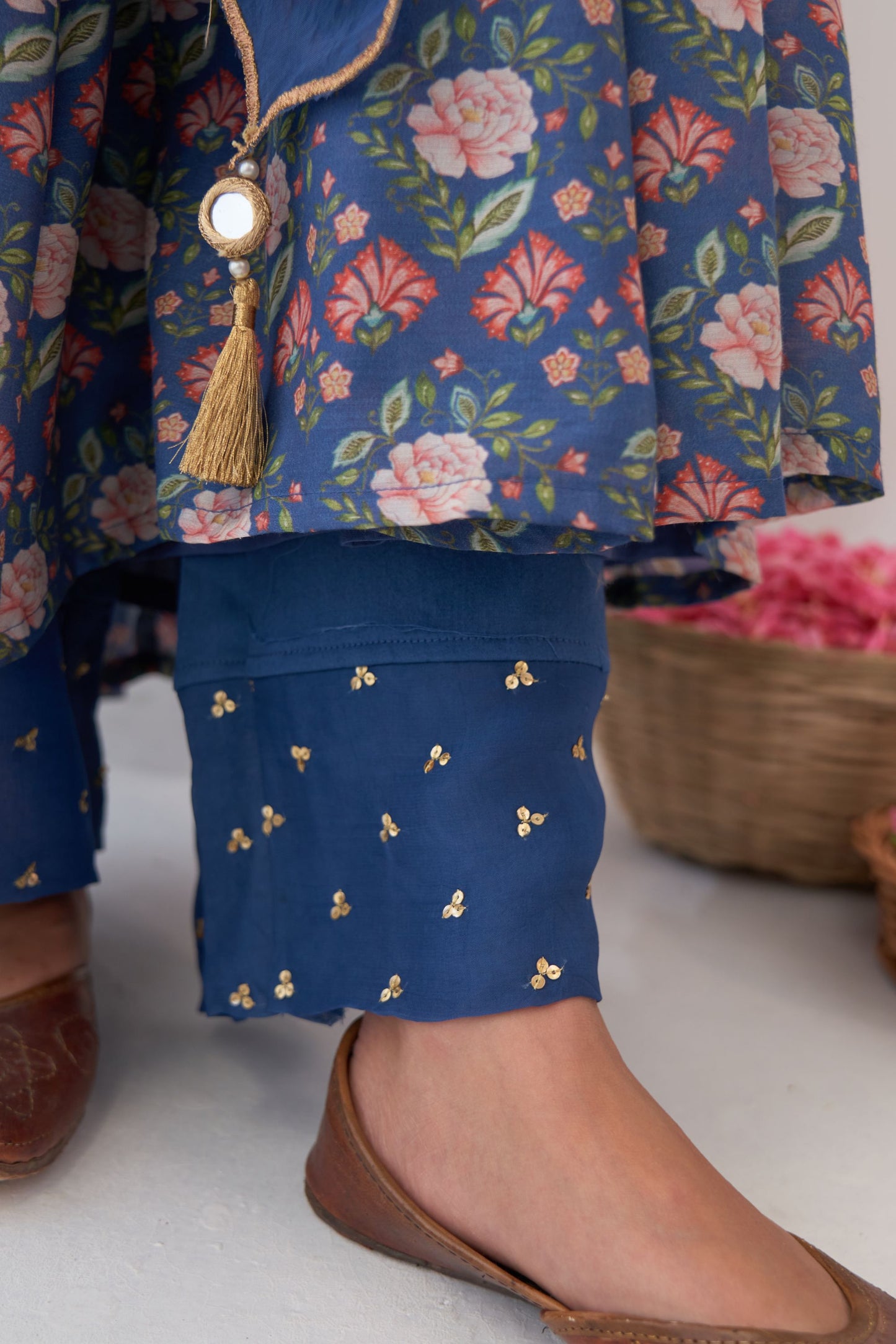 Ikaya Blue Embroidered Anarkali Set