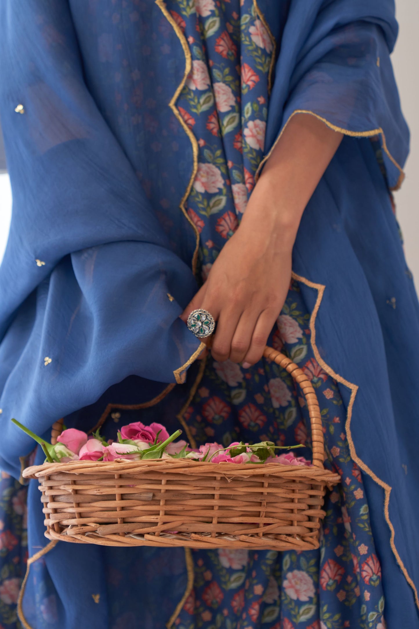 Ikaya Blue Embroidered Anarkali Set
