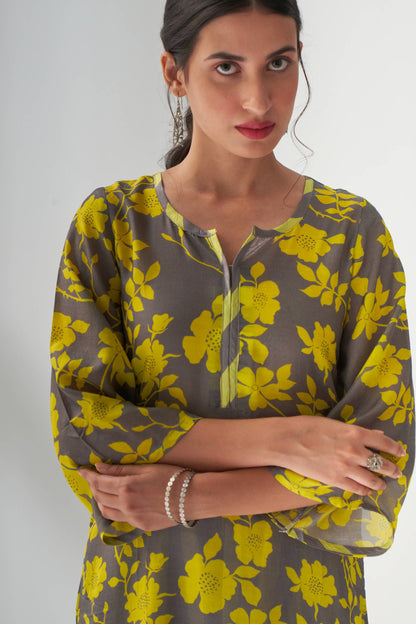 Rangrez Grey Kurta Set