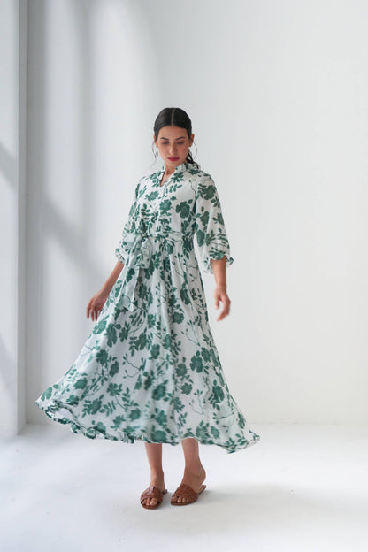 Rangrez Green Flared Dress