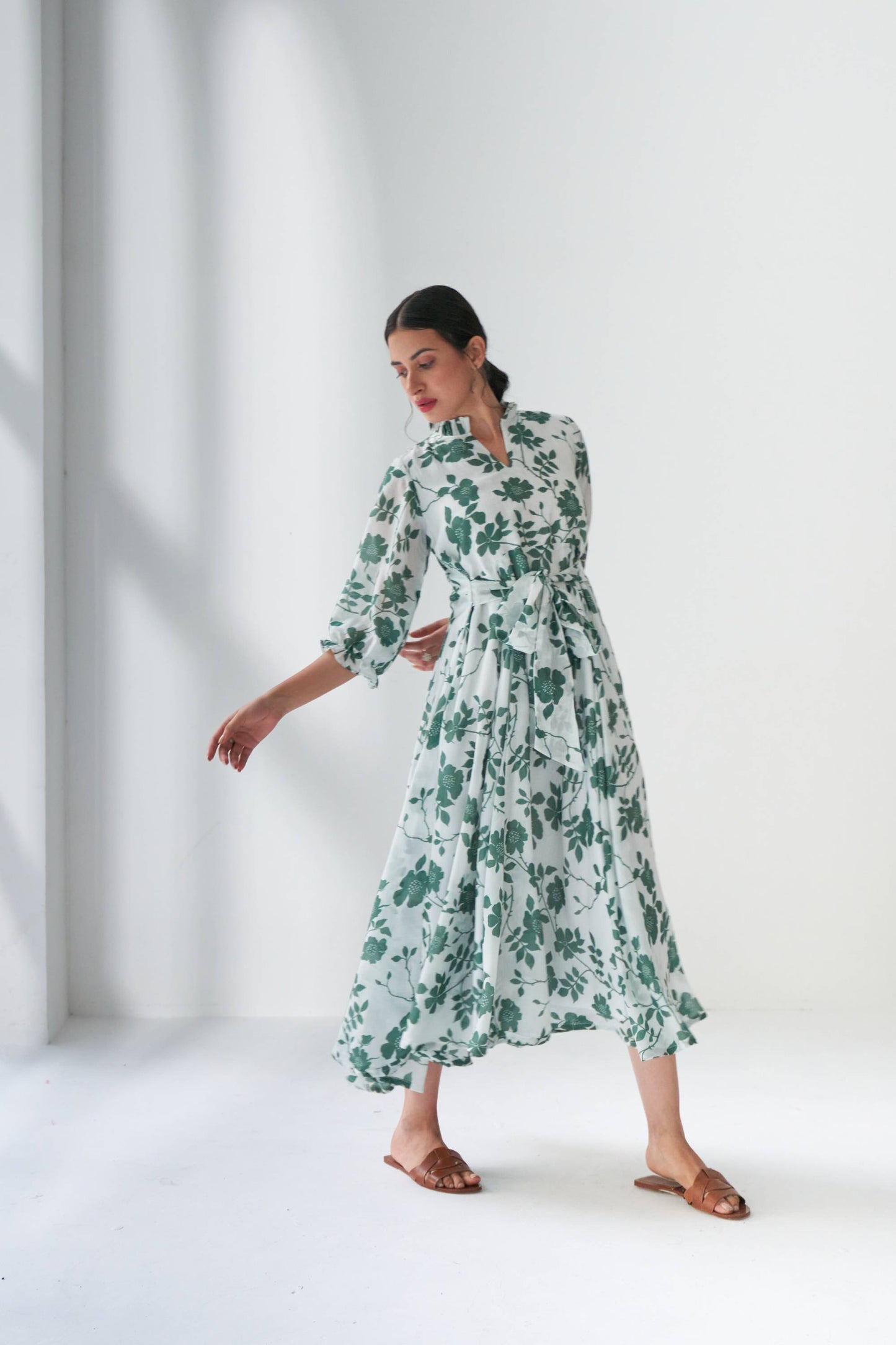 Rangrez Green Flared Dress