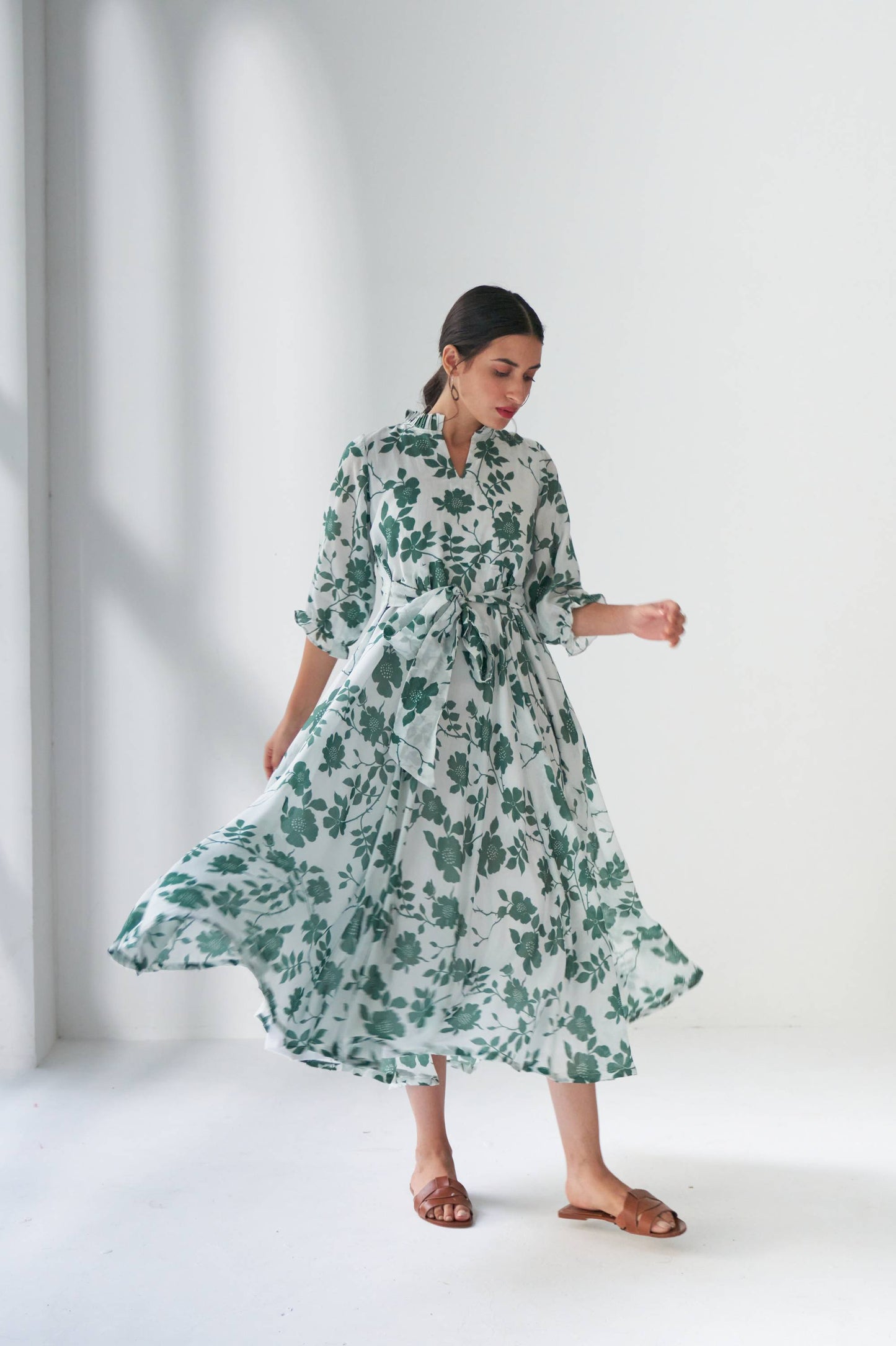 Rangrez Green Flared Dress