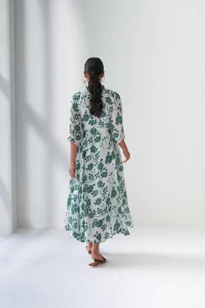 Rangrez Green Flared Dress