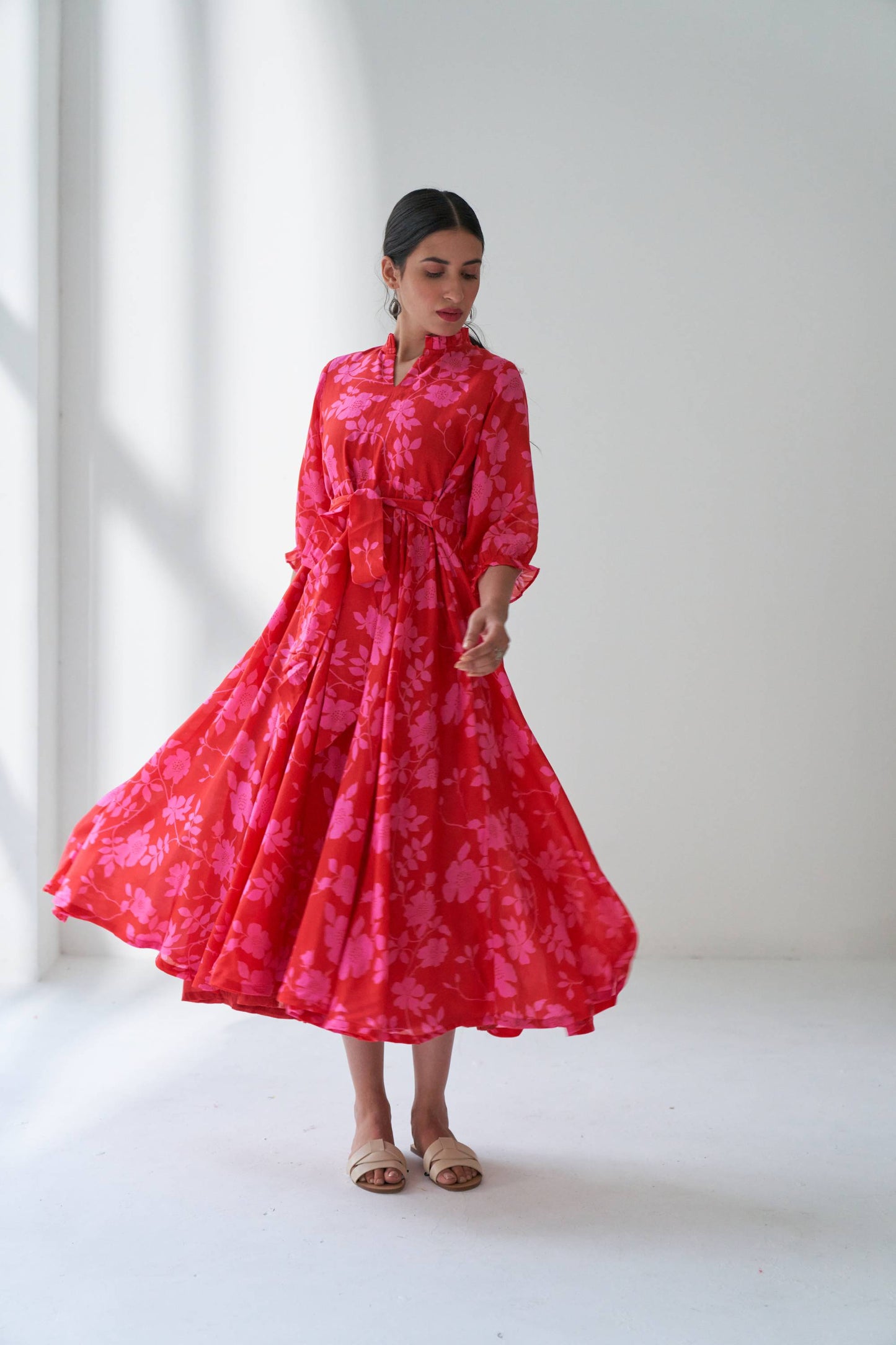Rangrez Hot Pink Flared Dress