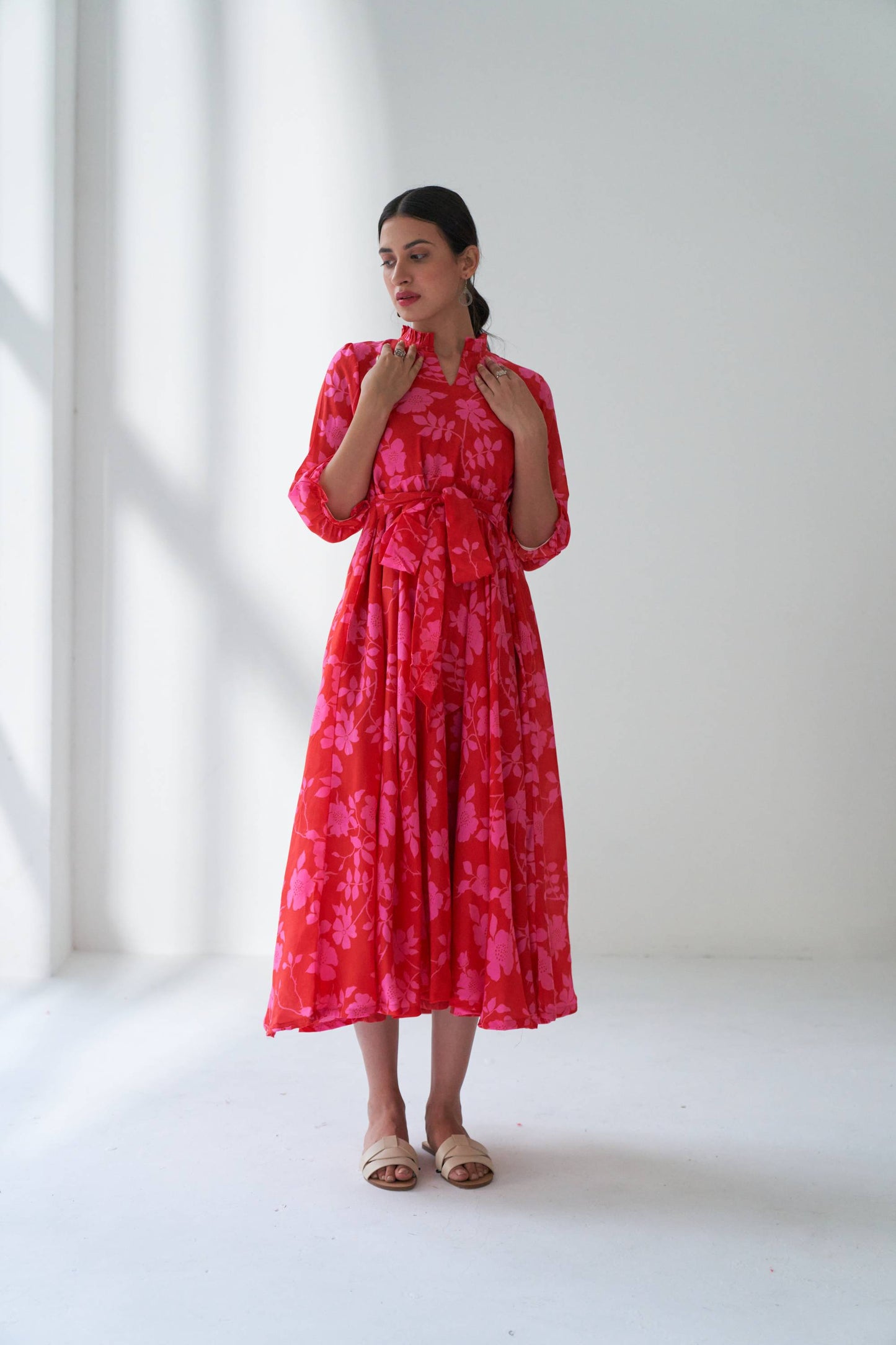 Rangrez Hot Pink Flared Dress