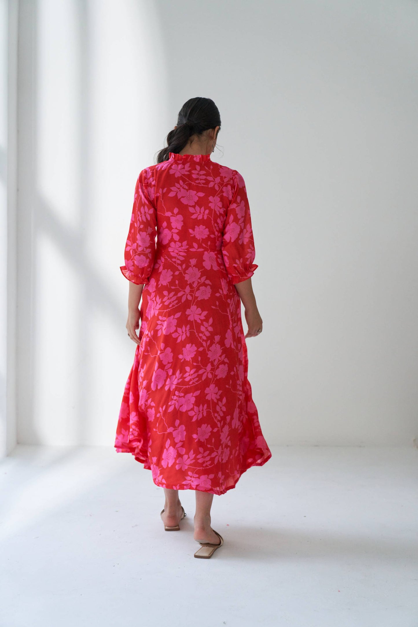 Rangrez Hot Pink Flared Dress